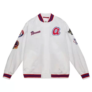 Atlanta Braves City Collection White Varsity Satin Jacket