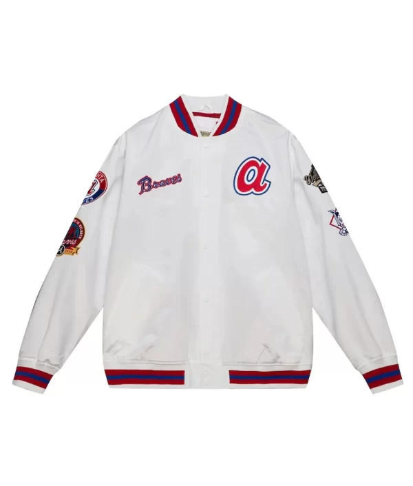 Atlanta Braves City Collection White Varsity Satin Jacket