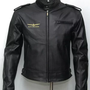 Biker Goldwing Black Leather Jacket