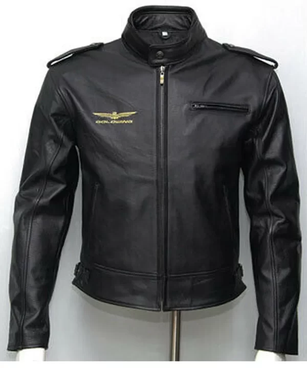 Biker Goldwing Black Leather Jacket