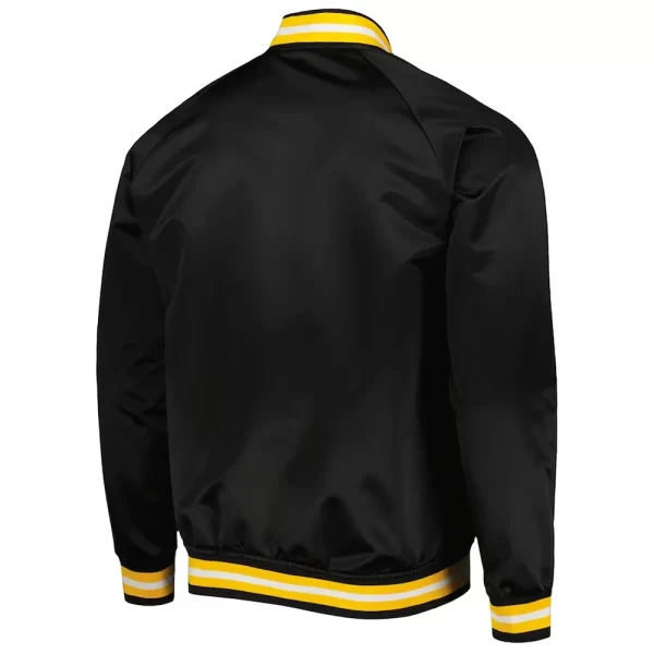 Black Pittsburgh Penguins Satin Varsity Full-Snap Jacket