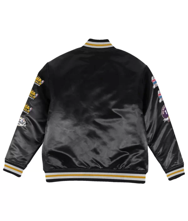 Champ City Los Angeles Lakers Black Full-Snap Satin Jacket