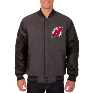 Charcoal & Black New Jersey Devils Varsity Jacket