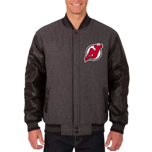 Charcoal & Black New Jersey Devils Varsity Jacket