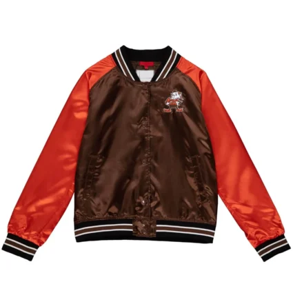 Cleveland Browns Team 2.0 Brown and Orange Satin Jacket