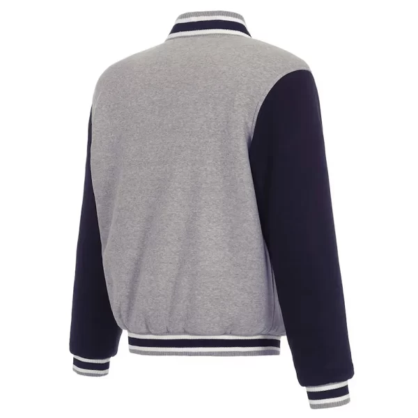 Columbus Blue Jackets Gray & Navy Full-Snap Wool Varsity Jacket