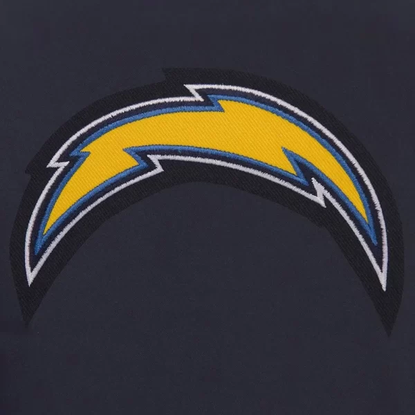 Embroidered Los Angeles Chargers Navy Full-Snap Poly Twill Jacket