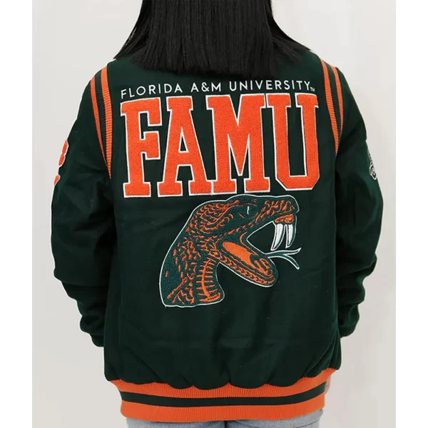 FAMU 1887 Varsity Green Full-Snap Wool Jacket
