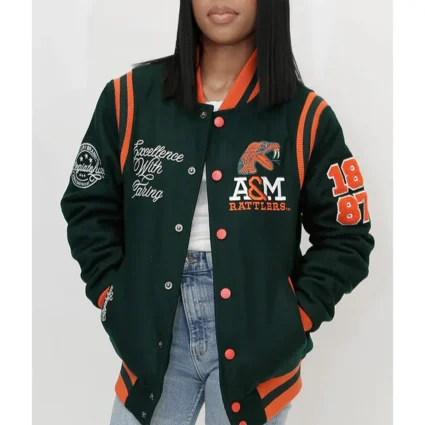 Florida A&M University 1887 Green Wool Varsity Jacket