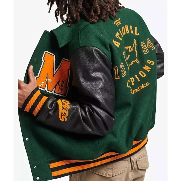 Florida A&M University Wool & Leather Full-Snap Varsity Jacket