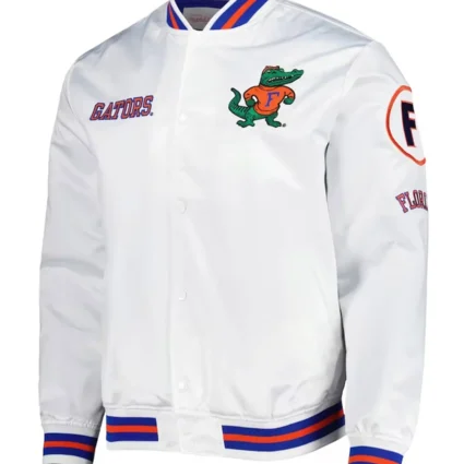 Florida Gators City Collection White Varsity Satin Jacket