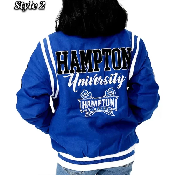 Hampton University Varsity Wool Royal Blue Full-Snap Jacket