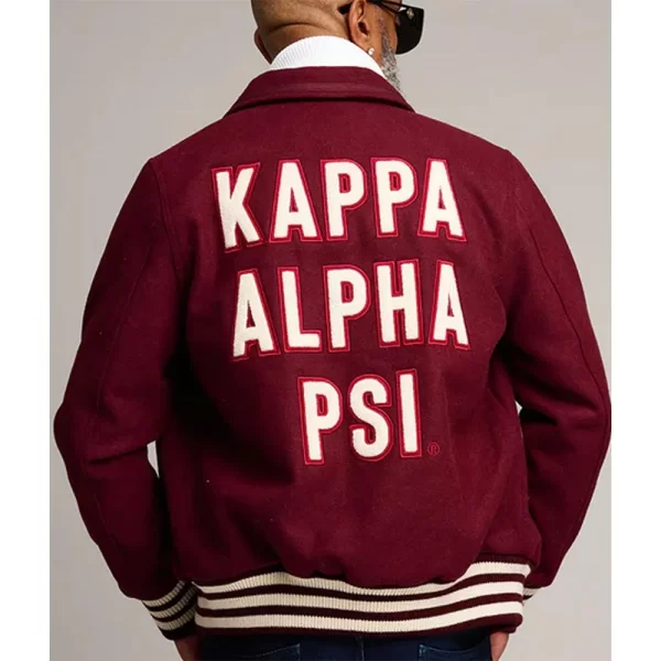 Kappa Alpha PSI Maroon Letterman Varsity Full-Zip Wool Jacket