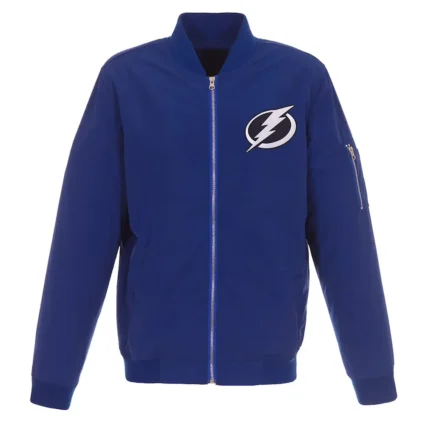 Lightweight Tampa Bay Lightning Blue Nylon Bomber Jacket