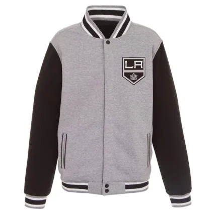 Los Angeles Kings Gray and Black Varsity Wool Jacket