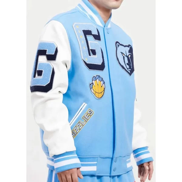 Memphis Grizzlies White and Blue Varsity Jacket