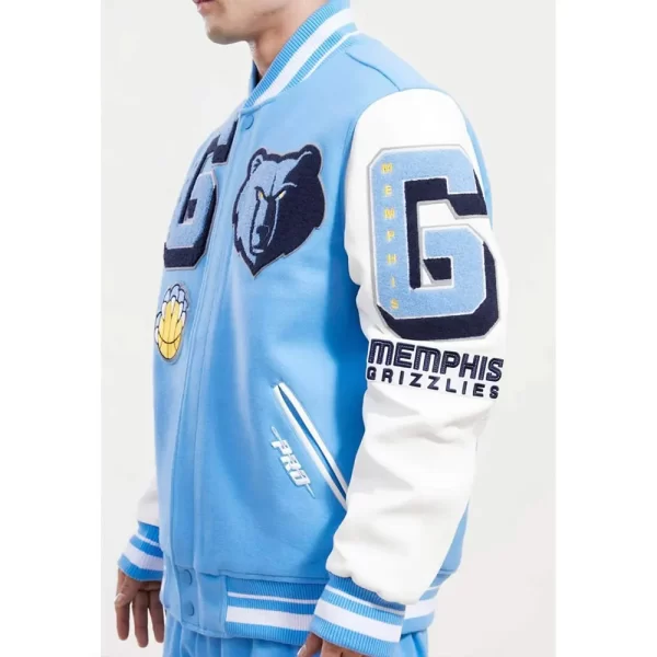 Memphis Grizzlies White and Blue Varsity Jackets