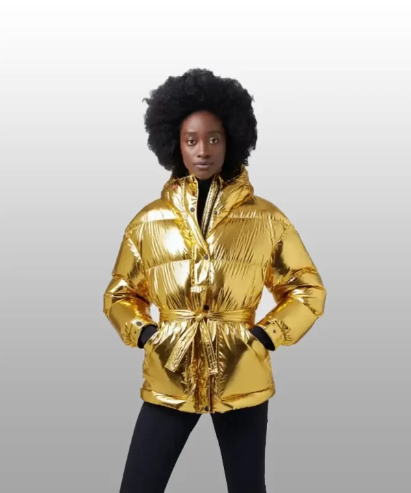 Metallic Oversized Down Golden Parka Jacket