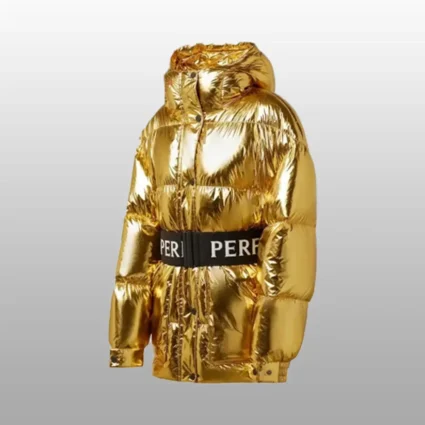 Metallic Oversized Down Parka Golden Jacket