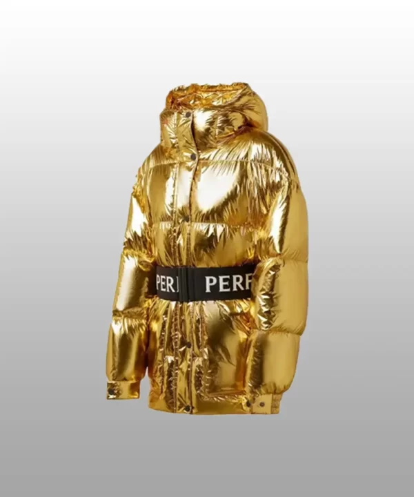 Metallic Oversized Down Parka Golden Jacket