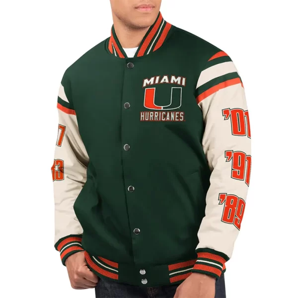 Miami Hurricanes Champions Commemorative Victory Varsity Jacket