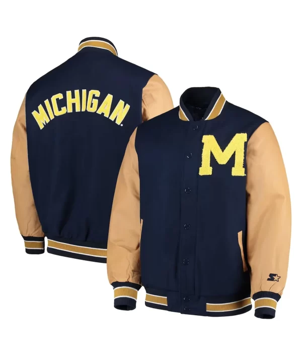 Michigan Wolverines Navy Varsity Wool Jacket