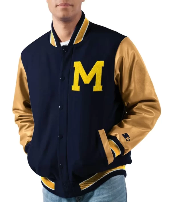 Michigan Wolverines Navy Varsity Wool Jackets