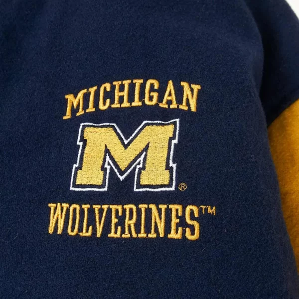 Michigan Wolverines Navy and Yellow Varsity Wool Jacket