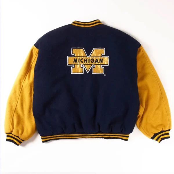 Michigan Wolverines Varsity Wool Navy & Yellow Full-Snap Jacket