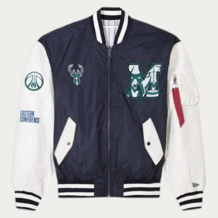 Milwaukee Bucks Duffle Varsity Satin Jacket