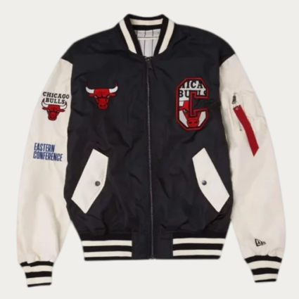 NBA Bulls New Era Jimmy Varsity Satin Jacket