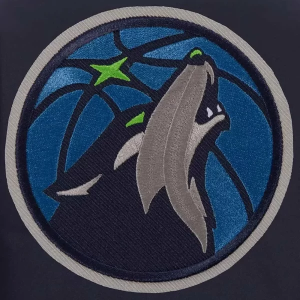 Navy Minnesota Timberwolves Full-Snap Poly Jacket