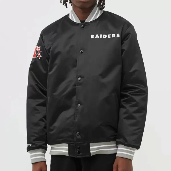 Oakland Raiders Heavyweight Black Satin Jacket