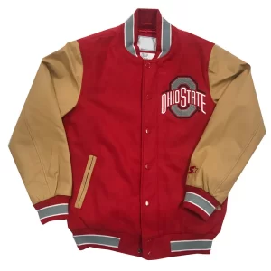 Ohio State Buckeyes Varsity Red and Beige Wool Jacket