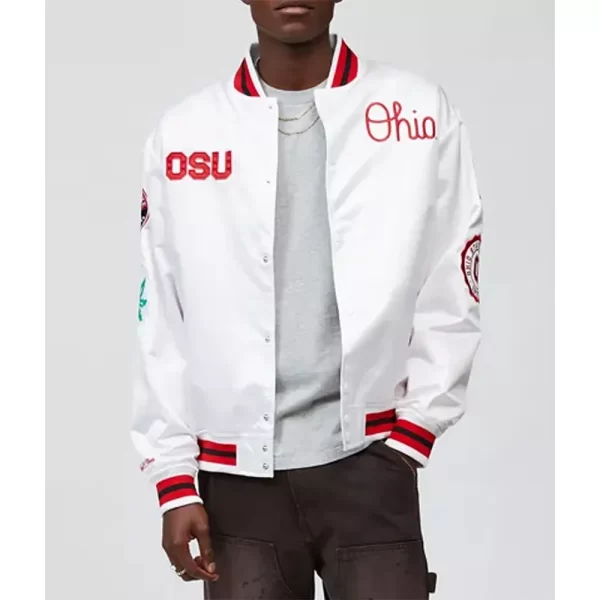 Ohio State University White Satin Jacket