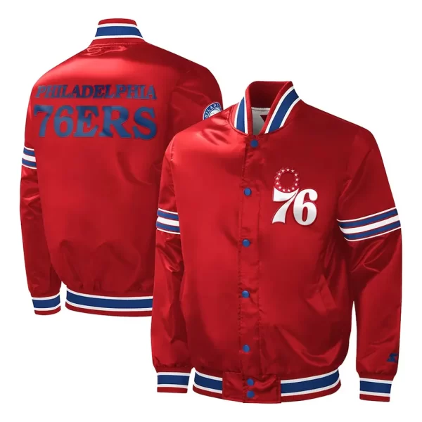 Philadelphia 76ers Slider Varsity Satin Jacket