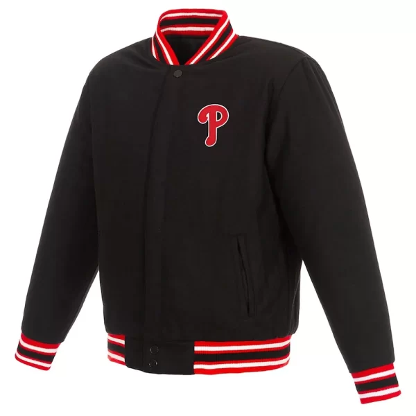 Philadelphia Phillies Black Varsity Wool Jacket