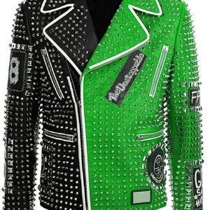 Punk Rock World Studded Biker Real Leather Jacket