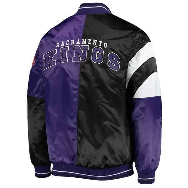 Purple/Black 75th Anniversary Sacramento Kings Leader Color Block Full-Snap Satin Jacket