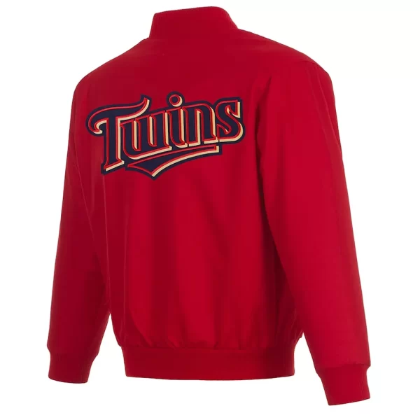 Red Minnesota Twins Poly Twill Full-Snap Jacket