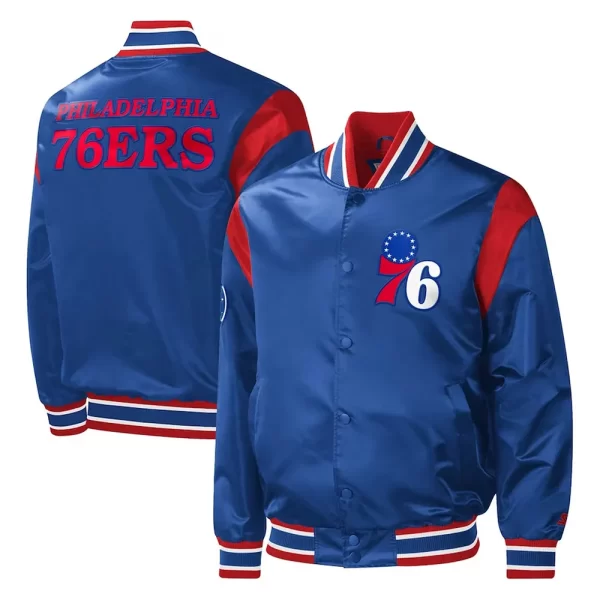 Royal Philadelphia 76ers Force Play Satin Jacket