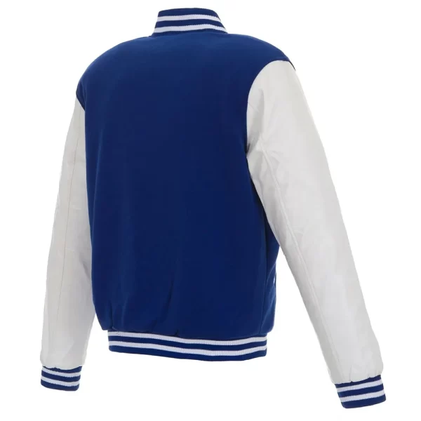 Royal & White Philadelphia 76ers Varsity Full-Snap Wool & Leather Jacket