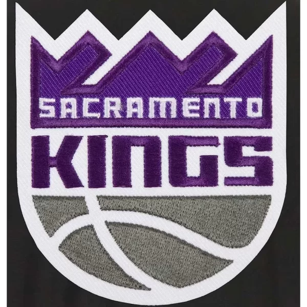 Sacramento Kings Accent Black Varsity Wool Jacket