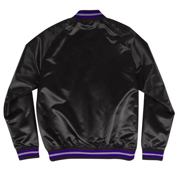 Sacramento Kings Black Lightweight Full-Snap Satin Jacket