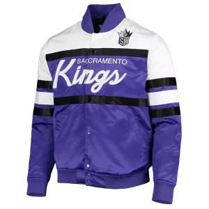 Sacramento Kings Hardwood Classics Script Purple Satin Jacket