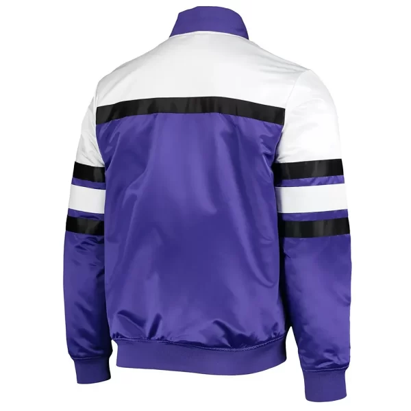 Sacramento Kings Hardwood Classics Script Purple & White Satin Full-Snap Jacket