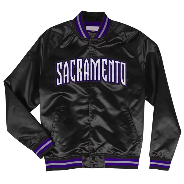 Sacramento Kings Lightweight Satin Black Jacket