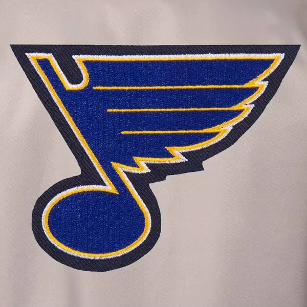 St. Louis Blues Front Hit Poly Twill Gray and Blue Jacket