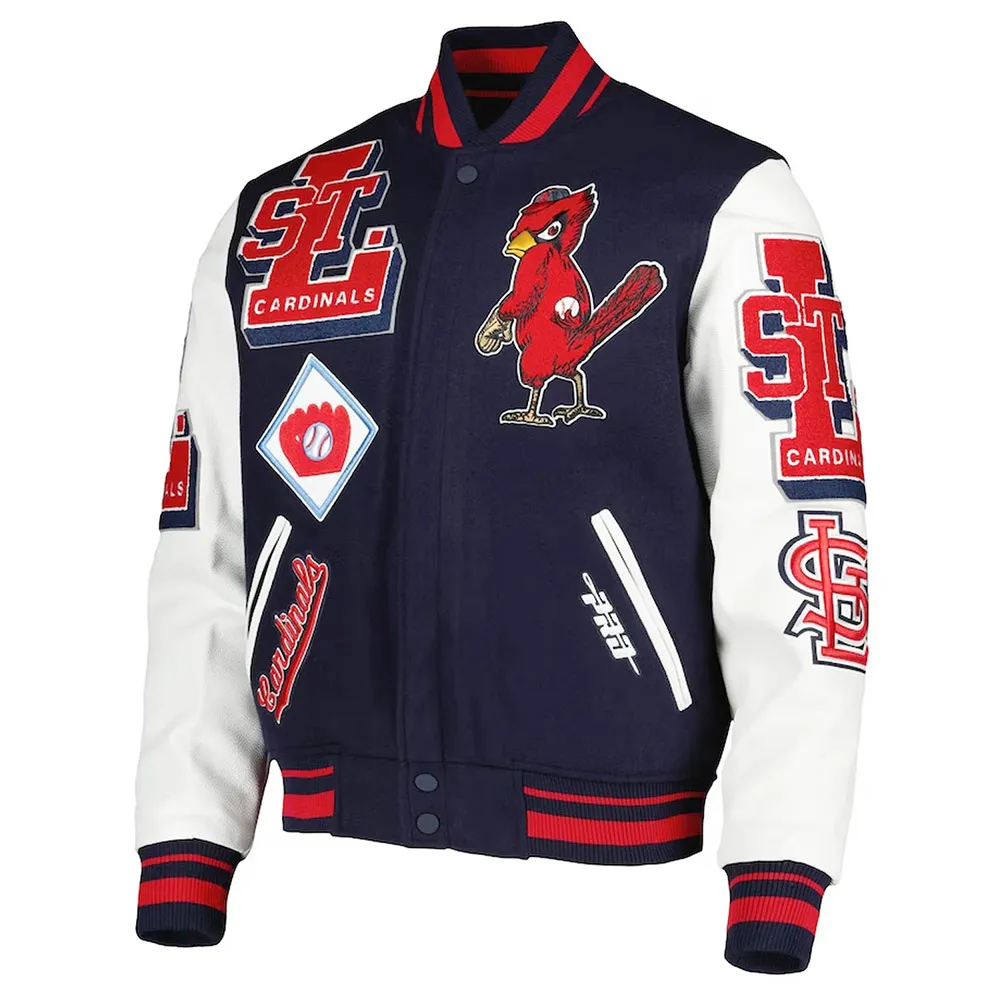 St. Louis Cardinals Navy Mash Up Varsity Jacket - A2 Jackets