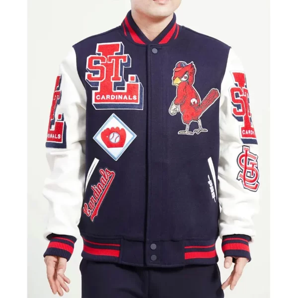 St. Louis Cardinals Navy Mash Up Varsity Jacket